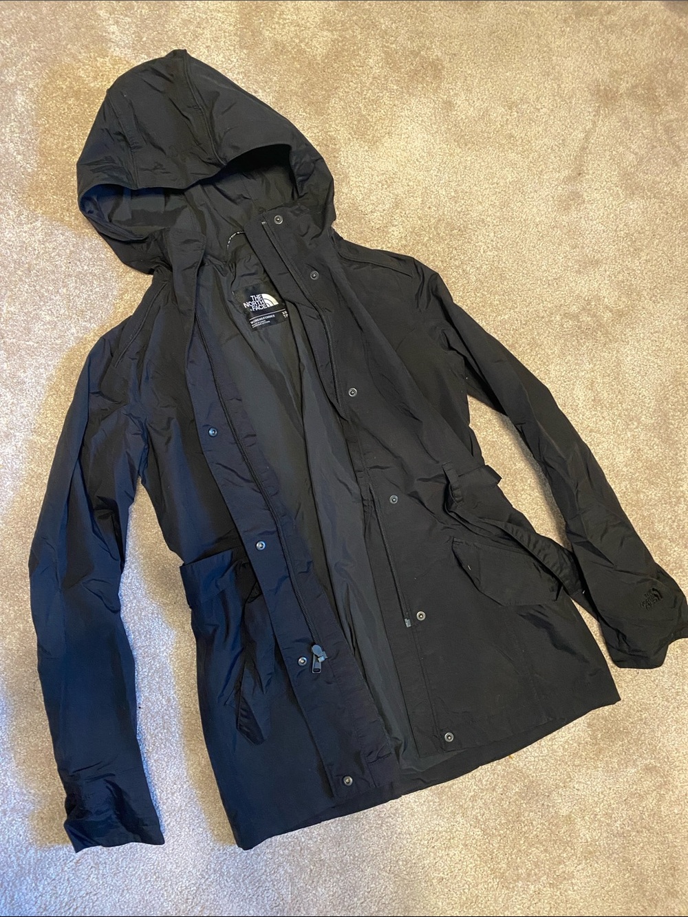 The North Face Black Hooded Rain Jacket
